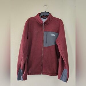 The North Face Men's Maroon Sherpa Lined Fleece Jacket - Size Large